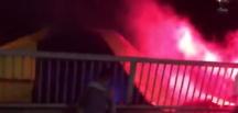 Fenerbahçe bayrağını yakıp denize attılar